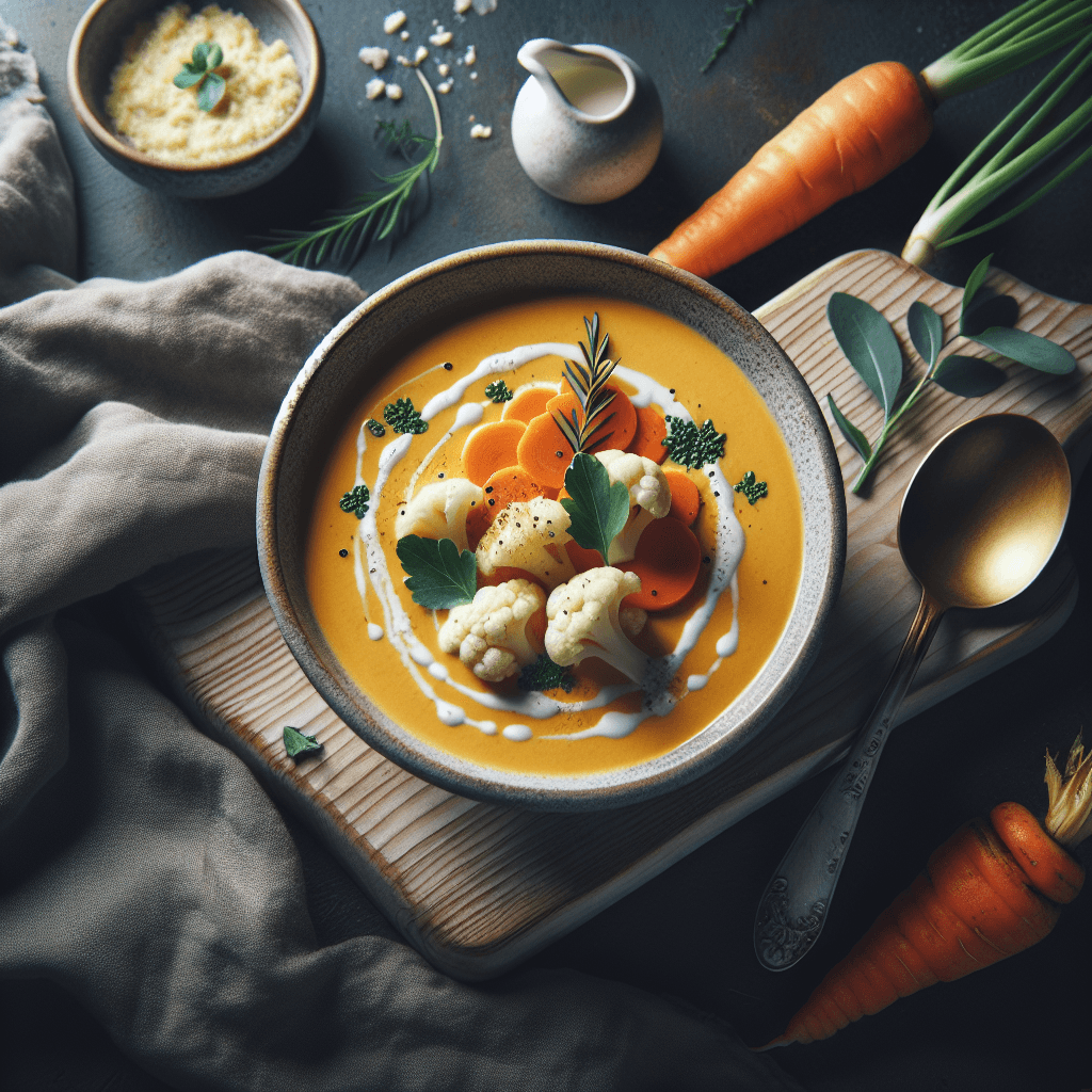 Cremige Karotten-Blumenkohl-Suppe