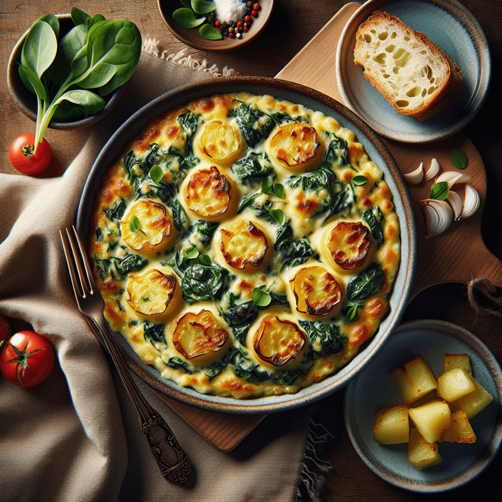 Cremiges Kartoffel-Spinat-Gratin