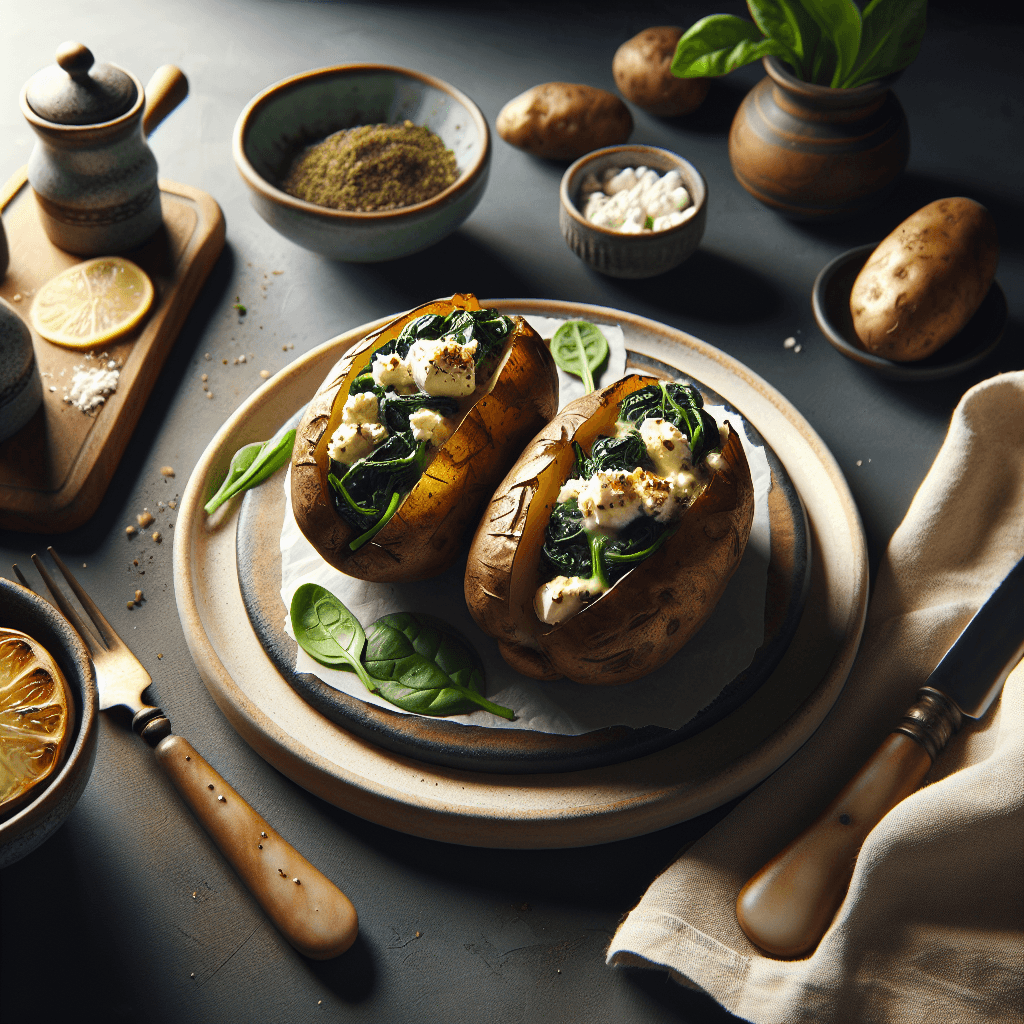 Gebackene Kartoffeln mit Spinat-Feta-Füllung