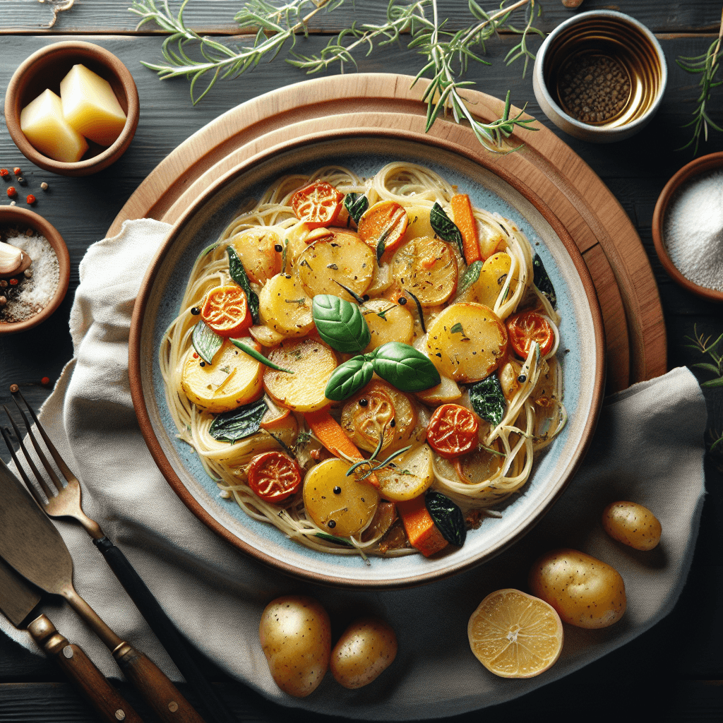 Mediterraner Kartoffel-Spaghetti-Auflauf