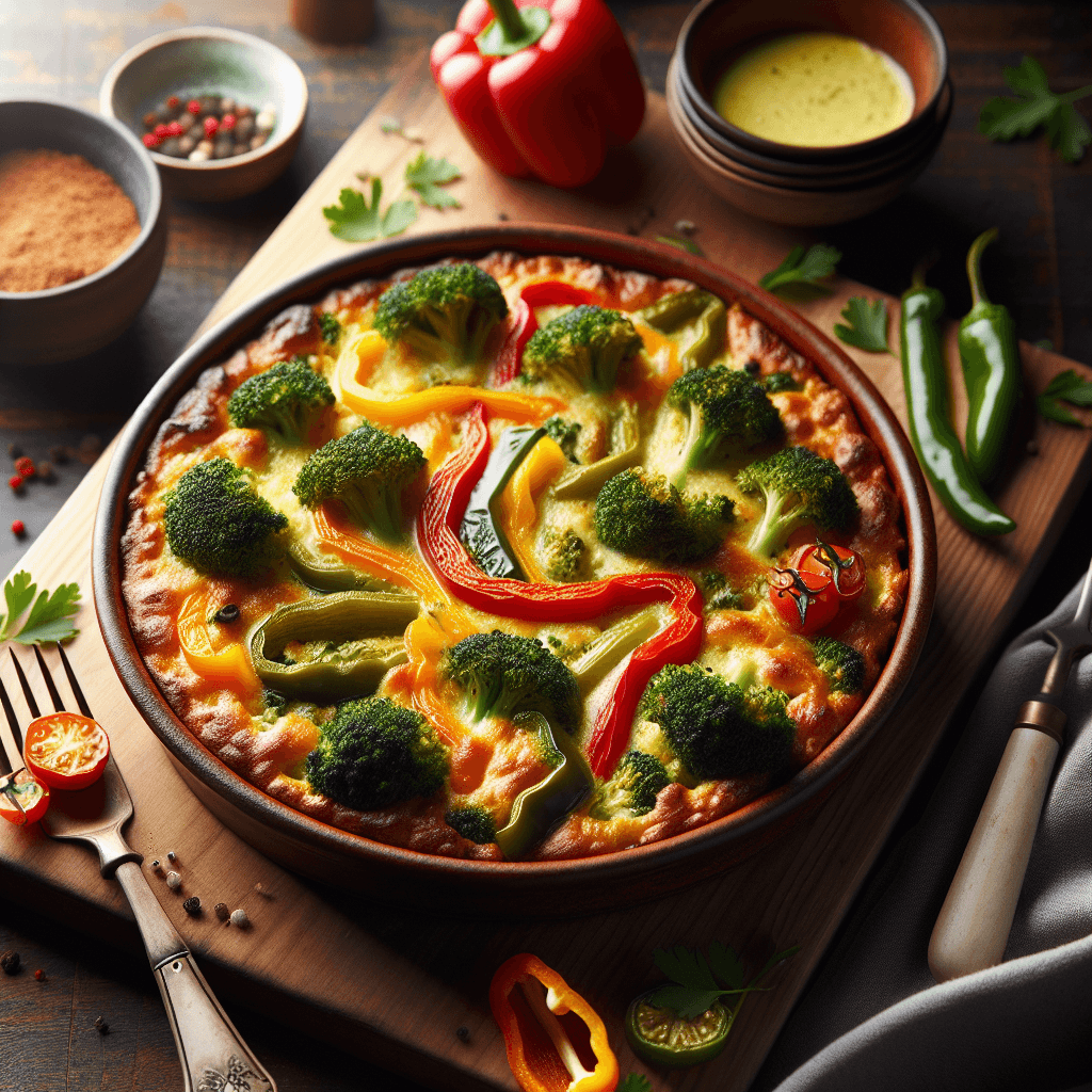 Überbackener Brokkoli & Paprika-Auflauf